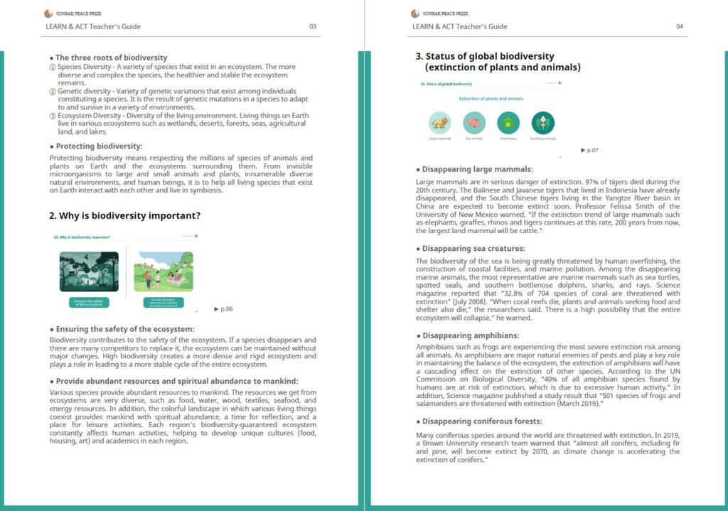 Conserving Biodiversity Learn and Act page